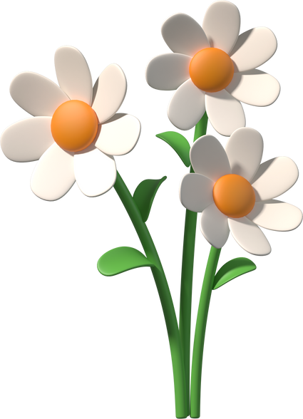 White flower 3D